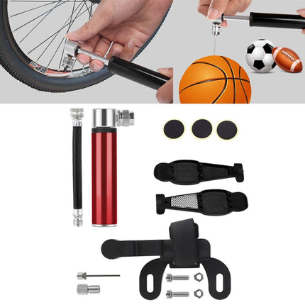 Manual Mini Portable Bicycle Aluminum Alloy Pump + Plastic glue-free tire patch + Tire lever, Inflator + Plastic glue-free tire patch + Tire lever Black, Inflator + Plastic glue-free tire patch + Tire lever Red������������������������������������������...