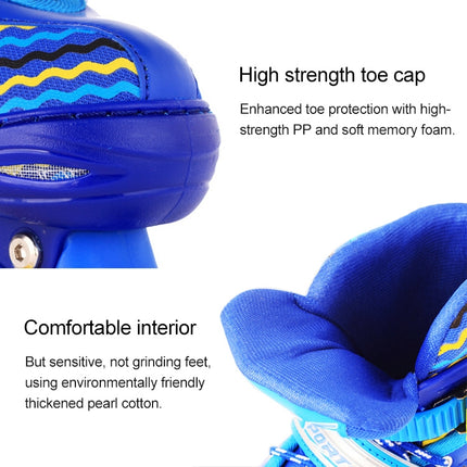 Children Full-flash White Double-row Roller Skates Skating Shoes, Double Row Wheel, Size : M