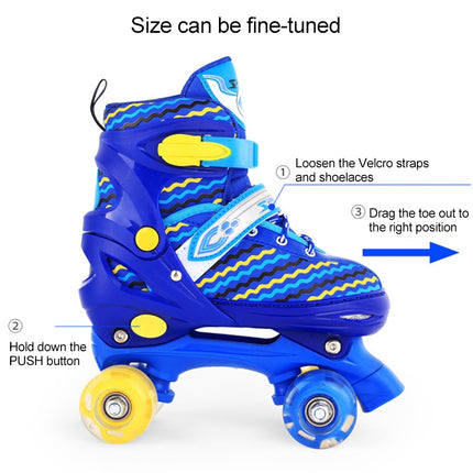 Children Full-flash White Double-row Roller Skates Skating Shoes, Double Row Wheel, Size : M