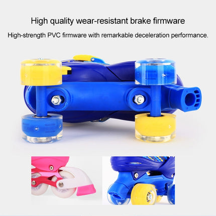 Children Full-flash White Double-row Roller Skates Skating Shoes, Double Row Wheel, Size : M