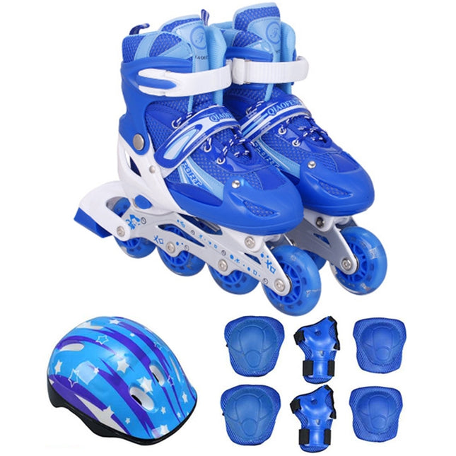 Children Adult Flash Straight Row Roller Skates Skating Shoes Suit, Size : L, Size : L (Blue), Size : L (Red), Size : L (Pink)