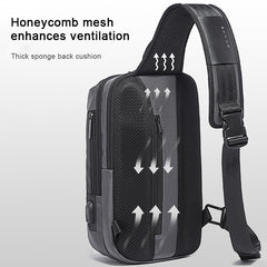 BANGE Men Security USB Chest Bag Portable Outdoor Shoulder Bag, Shoulder Bag, Outdoor Shoulder Bag