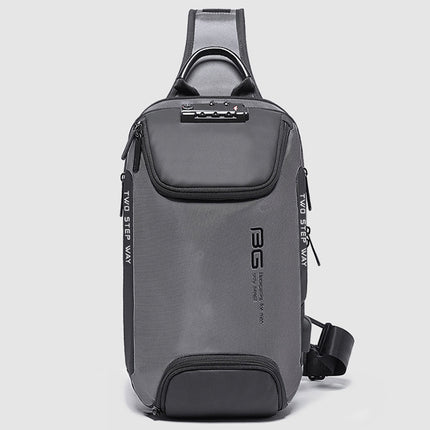 BANGE Men Security USB Chest Bag Portable Outdoor Shoulder Bag