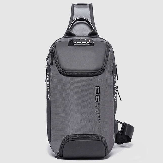BANGE Men Security USB Chest Bag Portable Outdoor Shoulder Bag