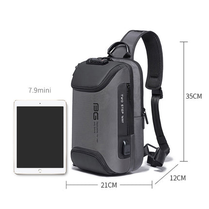 BANGE Men Security USB Chest Bag Portable Outdoor Shoulder Bag