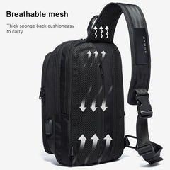 BANGE Fashion Casual Shoulder Bag Outdoor USB Chest Bag, USB Chest Bag