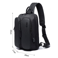 BANGE Fashion Casual Shoulder Bag Outdoor USB Chest Bag, USB Chest Bag