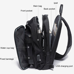 BANGE Fashion Casual Shoulder Bag Outdoor USB Chest Bag, USB Chest Bag