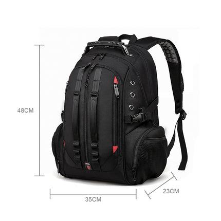BANGE Waterproof Travel Men Backpack Rechargeable Large Capacity Shoulders Bag with Earplug Hole