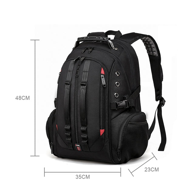 BANGE Waterproof Travel Men Backpack Rechargeable Large Capacity Shoulders Bag with Earplug Hole