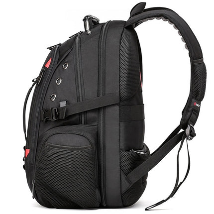 BANGE Waterproof Travel Men Backpack Rechargeable Large Capacity Shoulders Bag with Earplug Hole