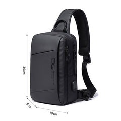 BANGE Fashion Outdoor Sports USB Leisure Shoulder Bag Men Chest Bag