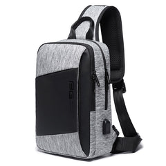 BANGE Fashion Outdoor Sports USB Leisure Shoulder Bag Men Chest Bag