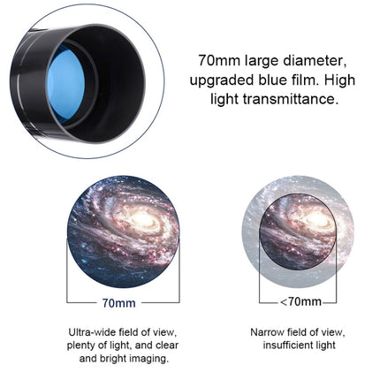 WR852 16x/66x70 High Definition High Times Astronomical Telescope with Tripod, 66x70 Blue