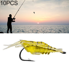10 PCS 4cm Fishing Soft Artificial Shrimp Bait Lures Popper Poper Baits with Hook, Artificial Shrimp with Hook, Luminous Shrimp with Hook, Pink Shrimp with Hook, Green Shrimp with Hook, Transparent Shrimp with Hook