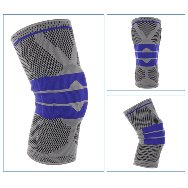 Outdoor Fitness Mountaineering Knit Protection Silicone Anti - collision Spring Support Sports Knee Protector, Size: XL, Size: XL