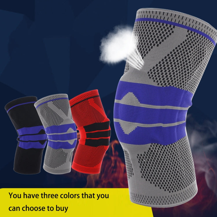Outdoor Fitness Mountaineering Knit Protection Silicone Anti - collision Spring Support Sports Knee Protector, Size: XL, Size: XL