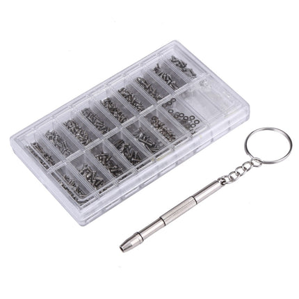 1000 PCS Watch Sunglass Spectacles Screws Nut Repair Kit With a Screwdriver, Sunglass Spectacles Screws