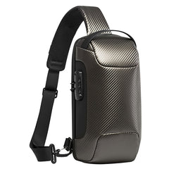 Bange 22085 plus - Bolso bandolera impermeable y antirrobo de fibra de carbono para hombre y mujer, tamaño: 34 x 18 x 10 cm, Bange 22085 plus, 34 x 18 x 10 cm, gris