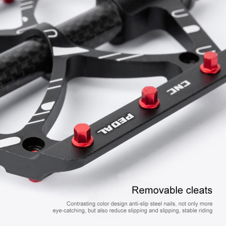 PROMEND PD-M52C 1 Pair Bicycle Aluminum Alloy + Carbon Fiber Tube Bearing Pedals
