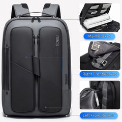 Bange BG-7238 Men Waterproof Anti-theft Backpack with USB Port, Size: 46 x 32 x 14cm, 46 x 32 x 14cm(Black), 46 x 32 x 14cm(Grey)