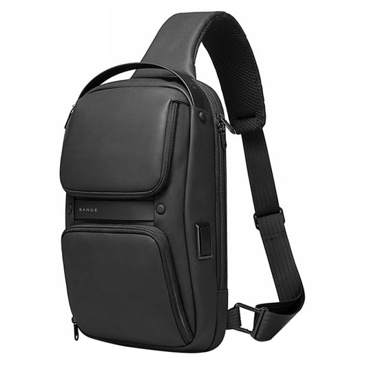 Bange BG-7258 - Bolso bandolera impermeable de tela Oxford para hombre con puerto USB, tamaño: 35 x 21 x 12 cm, 35 x 21 x 12 cm (negro), 35 x 21 x 12 cm (gris)