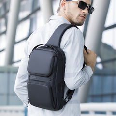 Bange BG-7258 Men Oxford Cloth Waterproof Crossbody Chest Bag with USB Port, Size: 35 x 21 x 12cm, 35 x 21 x 12cm(Black), 35 x 21 x 12cm(Grey)