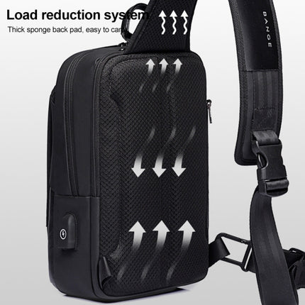Bange BG-77112 Men Oxford Cloth Waterproof Crossbody Chest Bag with USB Port, Size: 30 x 19 x 13cm