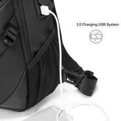 Bange BG-77120 Men Waterproof Crossbody Chest Bag with USB Port, Size: 36 x 22 x 10cm, 36 x 22 x 10cm(Black)