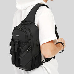 Bange BG-77120 Men Waterproof Crossbody Chest Bag with USB Port, Size: 36 x 22 x 10cm, 36 x 22 x 10cm(Black)