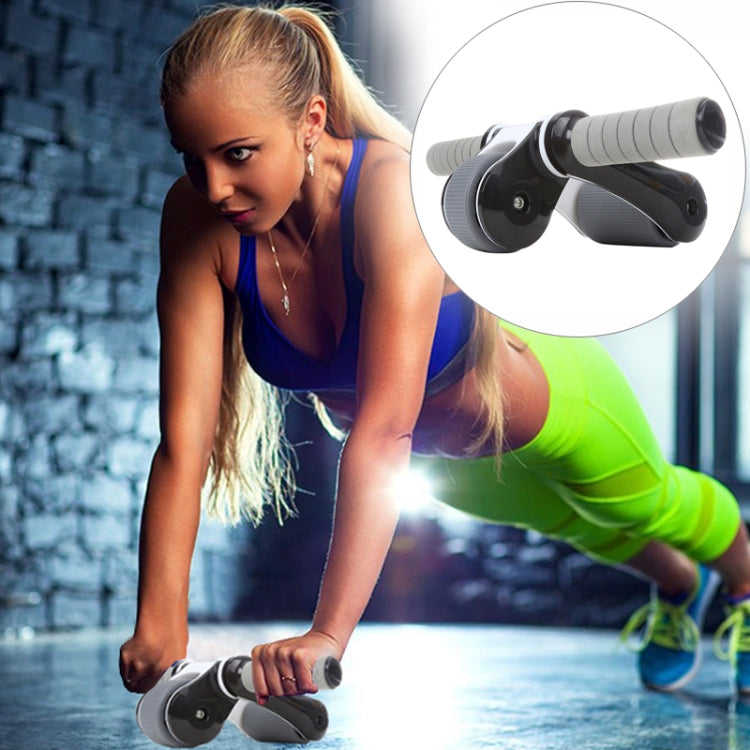 Folding Abdominal Roller Round Home Office Mute Fitness Equipment Sports for Man / Woman, YD010344 (Black)