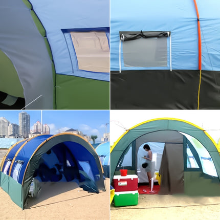 KLM-3017 Ultralarge 5-8 Person Double Layer Waterproof Group Camping Tunnel Tent, Size: 480x310x210cm
