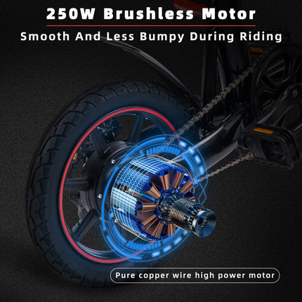 HAPPYRUN HR-X40 350W 36V / 6AH Electric Bicycle with 14 inch Tires, EU Plug, HR-X40 EU Plug