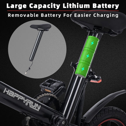 HAPPYRUN HR-X40 350W 36V / 6AH Electric Bicycle with 14 inch Tires, EU Plug, HR-X40 EU Plug