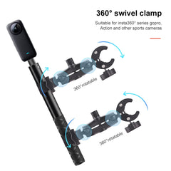 Motorcycle Dual-headsCrab & Single Heads Clamps Handlebar Fixed Mount Selfie Stick, Dual-heads Crab & Single Heads Crab