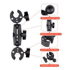 Motorcycle Dual-headsCrab & Single Heads Clamps Handlebar Fixed Mount Selfie Stick, Dual-heads Crab & Single Heads Crab