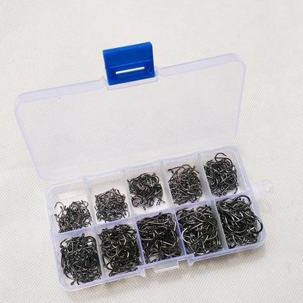 500 PCS Mixed Size Fish Barbed Hook Fishing Hooks with Hole, 3-12# with Hole
