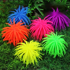 Aquarium Articles Decoration TPR Simulation Sea Urchin Ball Coral, Size: S, Diameter: 7cm