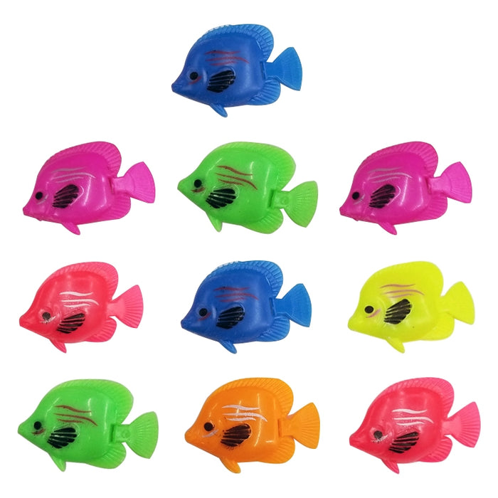10 PCS Aquarium Articles Decoration Plastic Floating Fish, Size: 5*3cm, Aquarium Fish Decoration