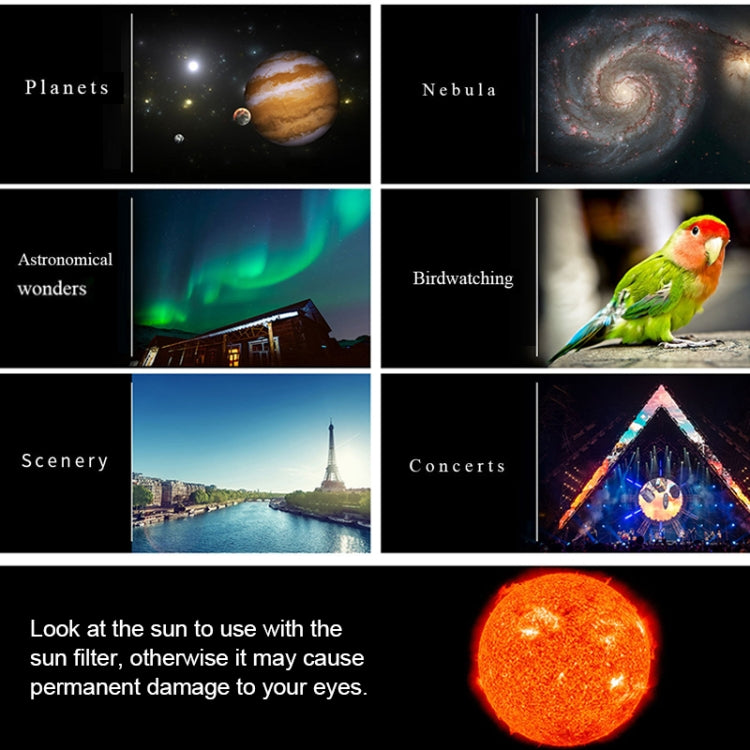 WR852 16x/66x70 High Definition High Times Astronomical Telescope with Tripod, 66x70 White