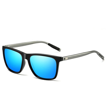 Men Retro Fashion Aluminum Magnesium Frame UV400 Polarized Sunglasses, Black Silver+ Grey, Grey+ Silver, Demi Brown + Brown, Black Tarnish+ G15 Green, Black Tarnish+ Blue, Black Tarnish+ Grey, Black Tarnish+ Pink