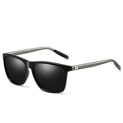 Men Retro Fashion Aluminum Magnesium Frame UV400 Polarized Sunglasses, Black Silver+ Grey, Grey+ Silver, Demi Brown + Brown, Black Tarnish+ G15 Green, Black Tarnish+ Blue, Black Tarnish+ Grey, Black Tarnish+ Pink