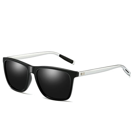 Men Retro Fashion Aluminum Magnesium Frame UV400 Polarized Sunglasses, Black Silver+ Grey, Grey+ Silver, Demi Brown + Brown, Black Tarnish+ G15 Green, Black Tarnish+ Blue, Black Tarnish+ Grey, Black Tarnish+ Pink