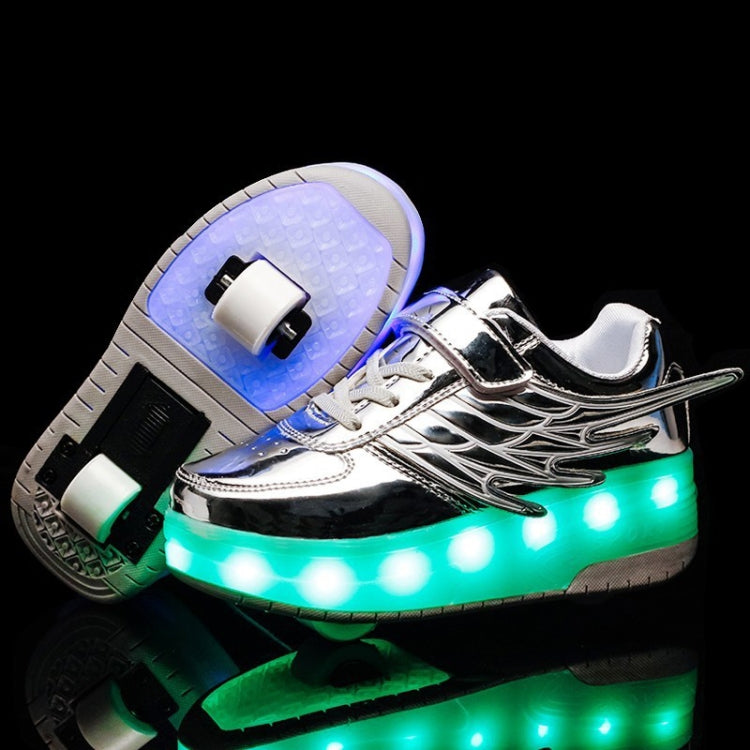 CD03 LED Double Wheel Wing Roller Skating Shoes, Size : 38