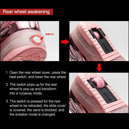CD03 LED Double Wheel Wing Roller Skating Shoes, Size : 40, Size : 40 (Black), Size : 40 (Pink), Size : 40 (Gold), 40 (Silver)