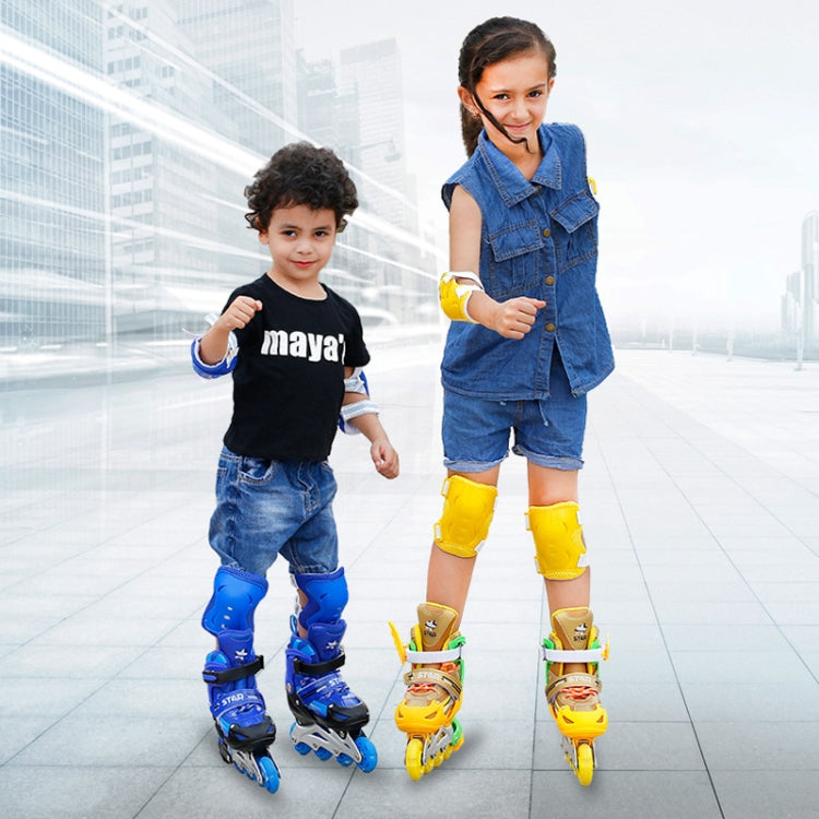 Adjustable Children Full Flash Single Four-wheel Roller Skates Skating Shoes Set, Size : S, Size : S (Gold), Size : S (Blue), Size : S (Red), Size : S (Pink)