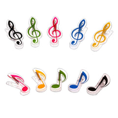 10 PCS PP Material Stainless Steel Spring Music Note Shape Book Clip Deluxe Page Holder, Random Color Delivery, Random Color Delivery