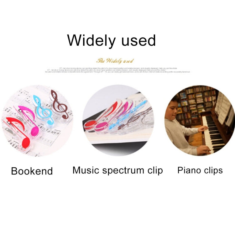 10 PCS PP Material Stainless Steel Spring Music Note Shape Book Clip Deluxe Page Holder, Random Color Delivery, Random Color Delivery