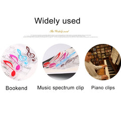 10 PCS PP Material Stainless Steel Spring Music Note Shape Book Clip Deluxe Page Holder, Random Color Delivery, Random Color Delivery