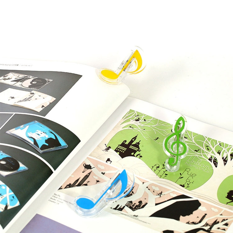 10 PCS PP Material Stainless Steel Spring Music Note Shape Book Clip Deluxe Page Holder, Random Color Delivery, Random Color Delivery